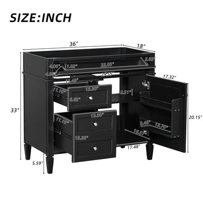 Solid Wood Bathroom Vanity and Two Drawers