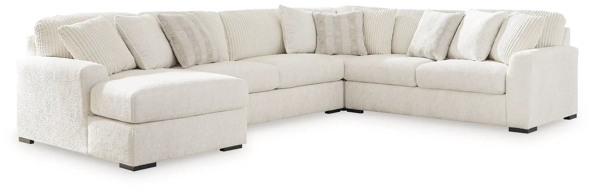 Chessington Sectional Sofa cream fabric by Unique Piece Furniture, stationary on Tampa Home & Garden Store