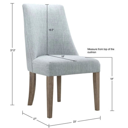 Comfortable upholstered dining chair set of 2 in gray fabric with wooden legs Unique Piece Furniture on Tampa Home & Garden Store