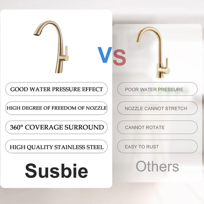 Single Handle And Stainless Steel Kitchen Faucet