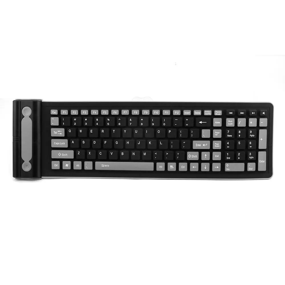 FLIPSTYLEZLLC 24g wireless mute folding keyboard, black silicone portable with left hinge on Tampa Home & Garden Store