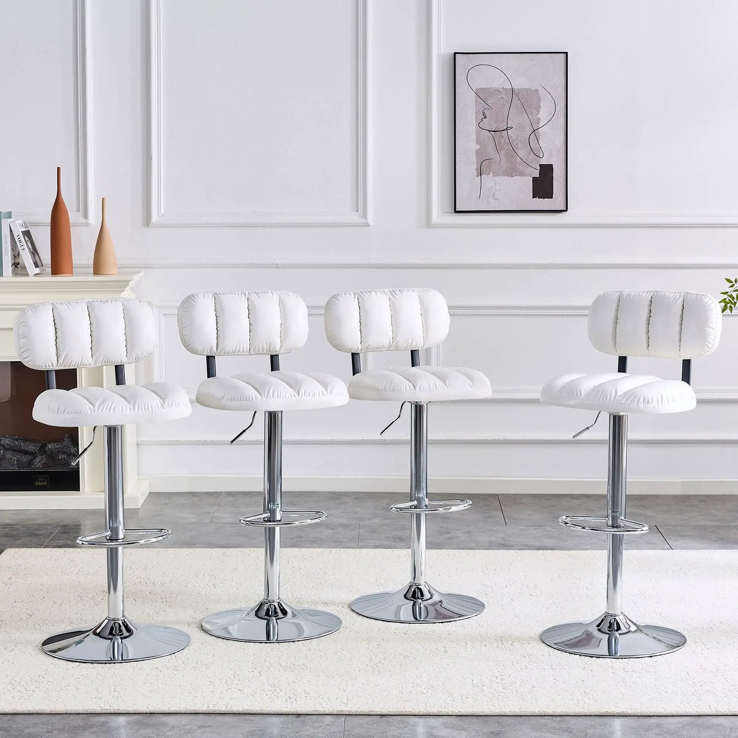 Adjustable Bar Stools With Footrest For Island