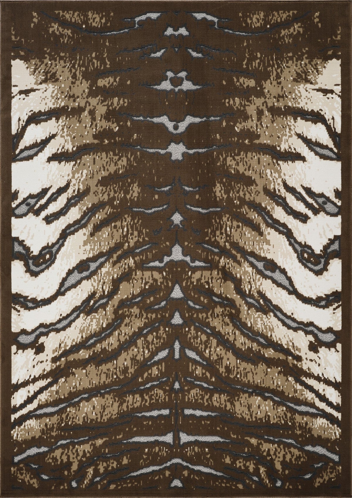 Cowhide Patterned Area Rug with Low Pile Height multi-tone brown tan by HouseOfZazla on Tampa Home & Garden Store