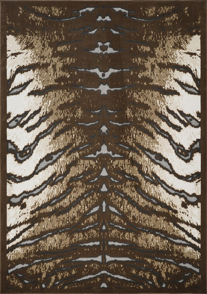 Cowhide Patterned Area Rug with Low Pile Height multi-tone brown tan by HouseOfZazla on Tampa Home & Garden Store