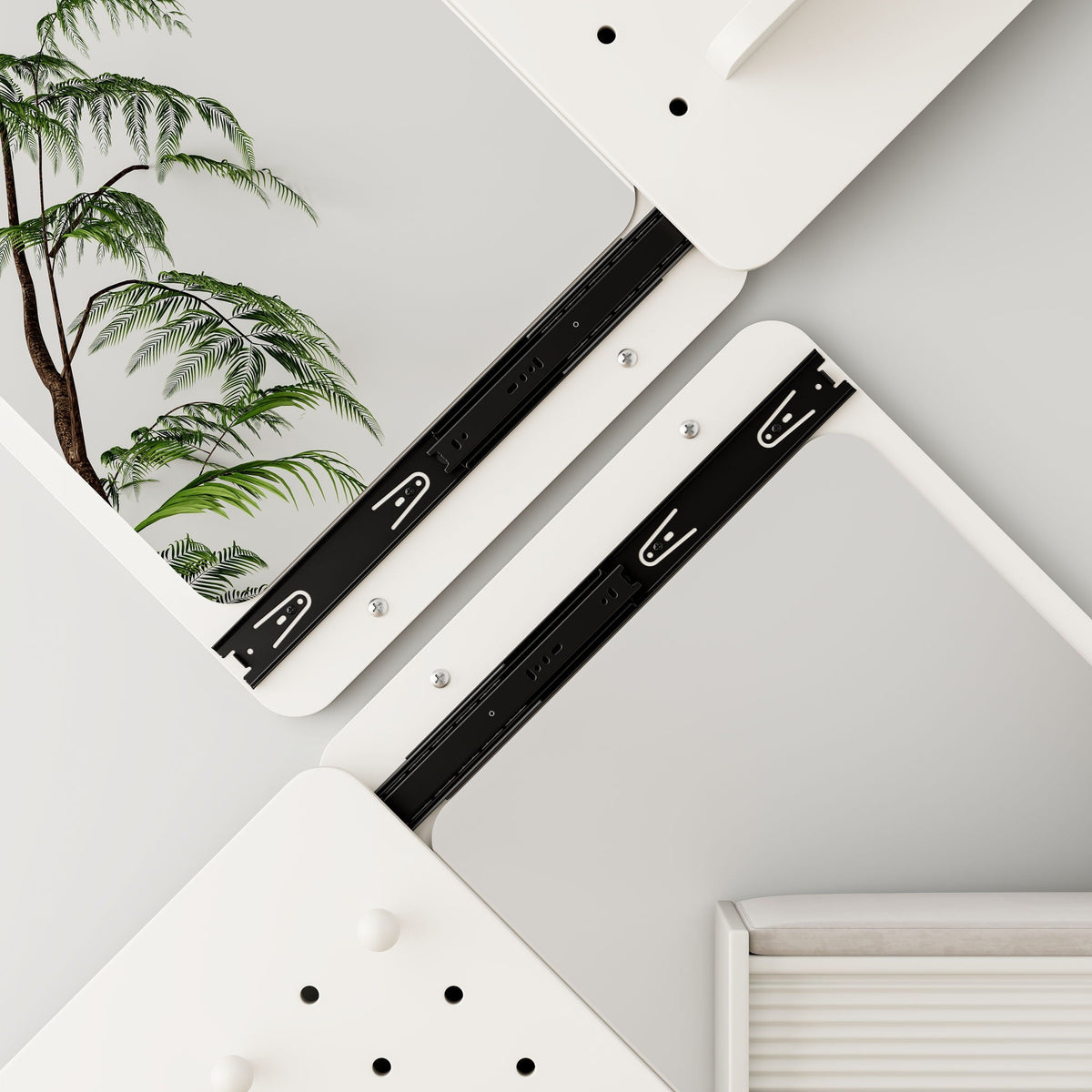 Full length wall mounted mirror with shelf and hook, white finish by HouseOfZazla on Tampa Home & Garden Store