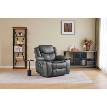 Gray Heating and Vibration Recliner Chair