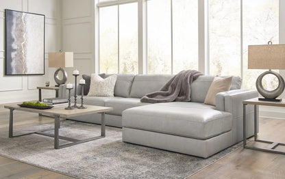Amiata stationary sectional in light gray upholstery with chaise by Unique Piece Furniture on Tampa Home & Garden Store