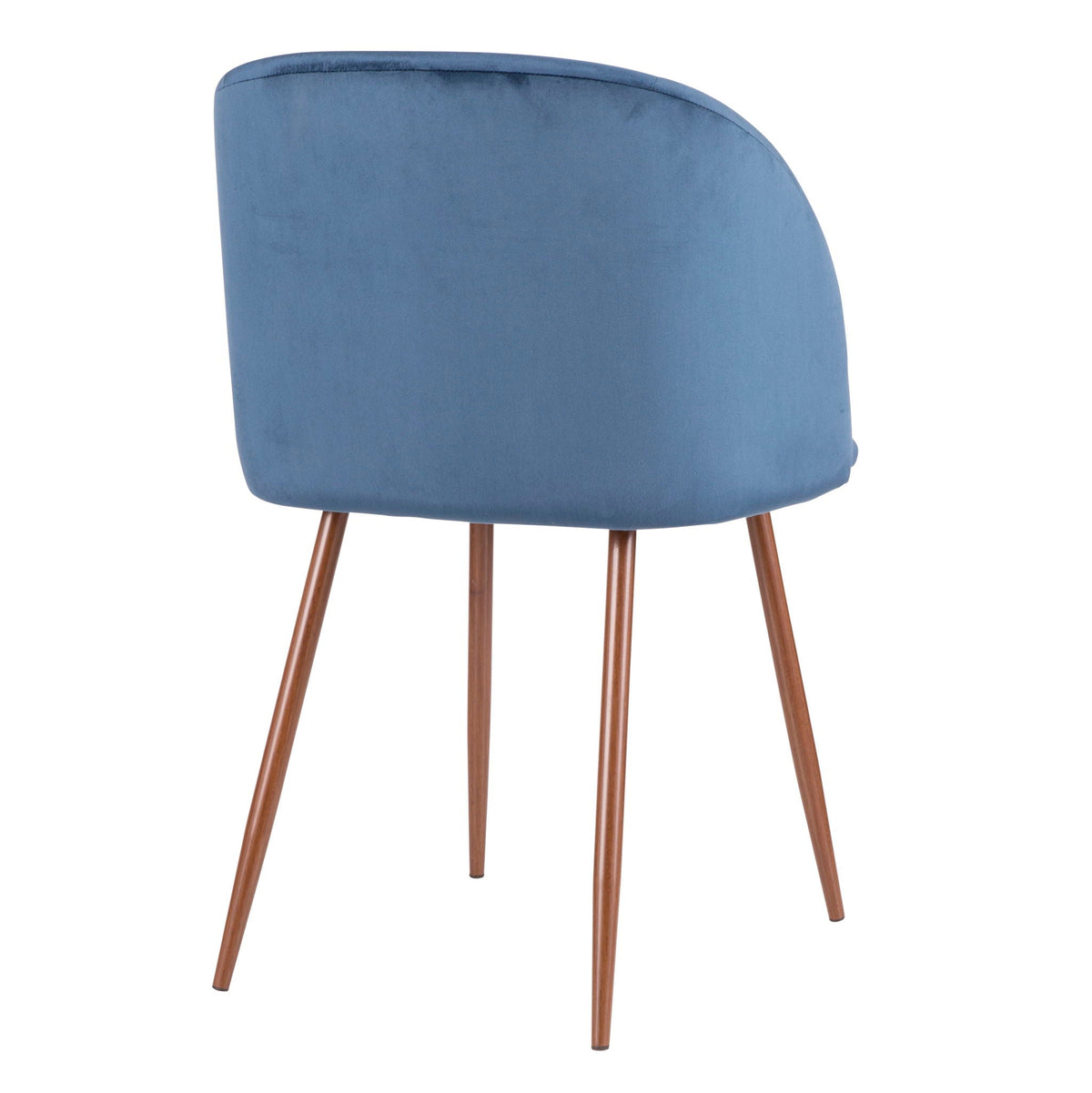 Contemporary dining chair blue padded bucket seat with wooden legs on Tampa Home & Garden Store