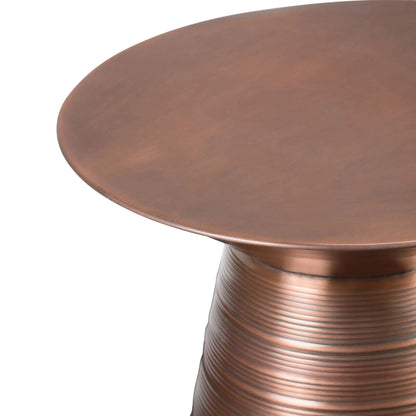 Sheridan handcrafted metal accent table with copper top and ribbed pedestal base on Tampa Home & Garden Store