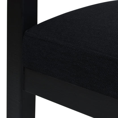 Counter height stool by HouseOfZazla with black fabric upholstered seat and black wooden frame on Tampa Home & Garden Store