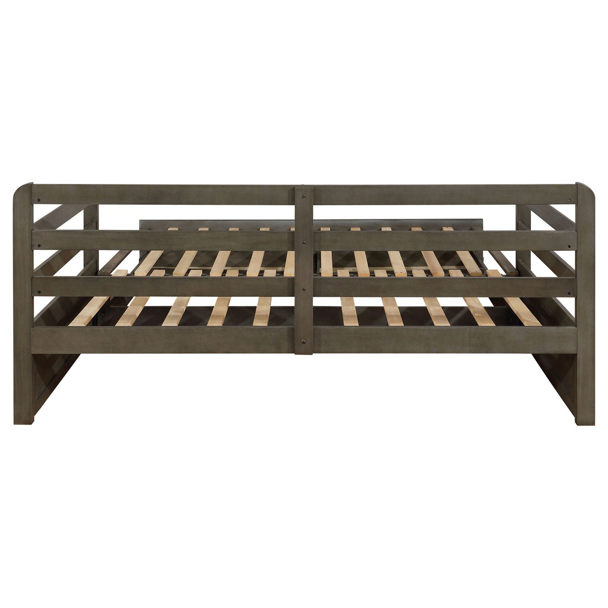 Twin Daybed With Trundle and Storage Drawers Gray