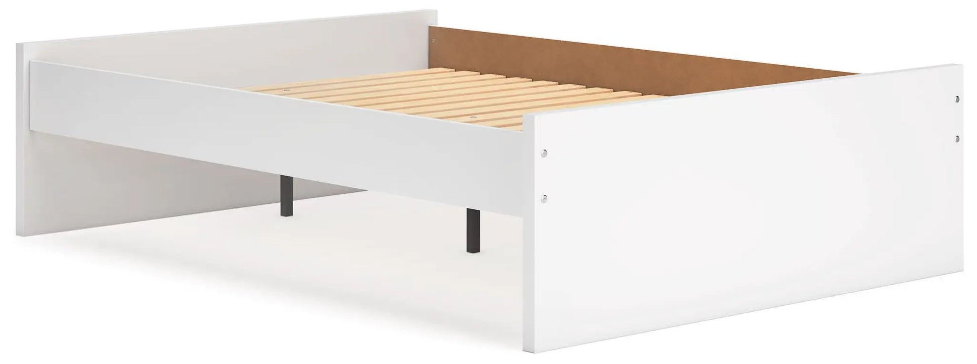 Onita platform storage bed in white with slatted base and metal legs by Unique Piece Furniture on Tampa Home & Garden Store