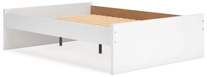 Onita platform storage bed in white with slatted base and metal legs by Unique Piece Furniture on Tampa Home & Garden Store