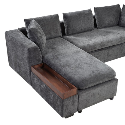 Modern L Shaped Sofa With Storage And Upholstery