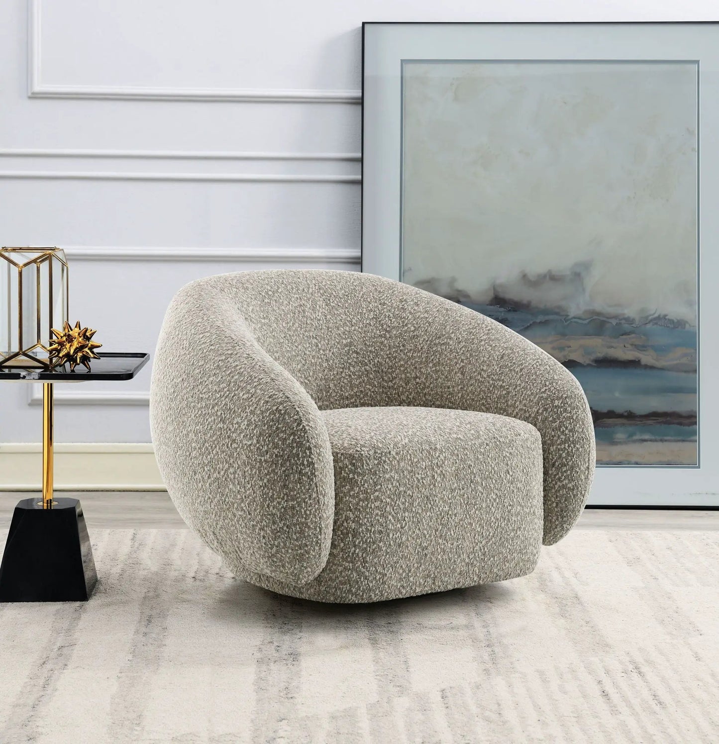 Isabel Chair Bouclé Upholstery with Swivel Base