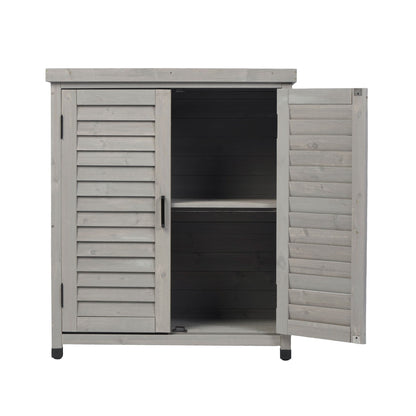 Outdoor Potting Bench With Metal Top and Cabinet