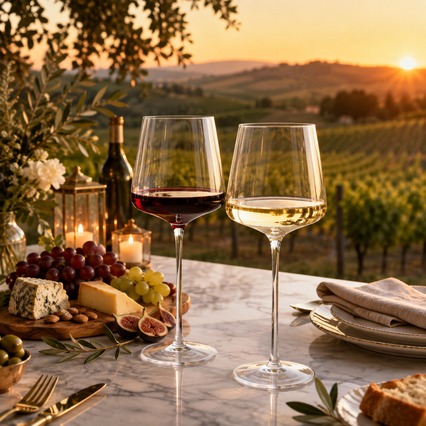 Classica Clear Stemmed Wine Glasses Set of 2