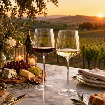 Classica Clear Stemmed Wine Glasses Set of 2