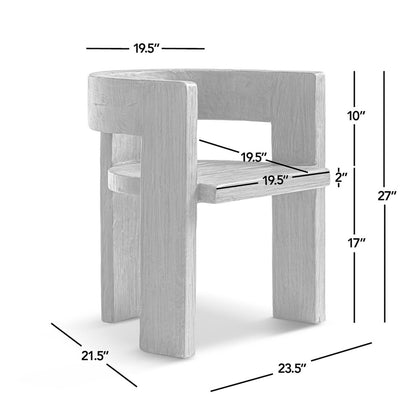 Accent Curved Dining Chair with Sculptural Frame in brown wood by HouseOfZazla, armchair on Tampa Home & Garden Store