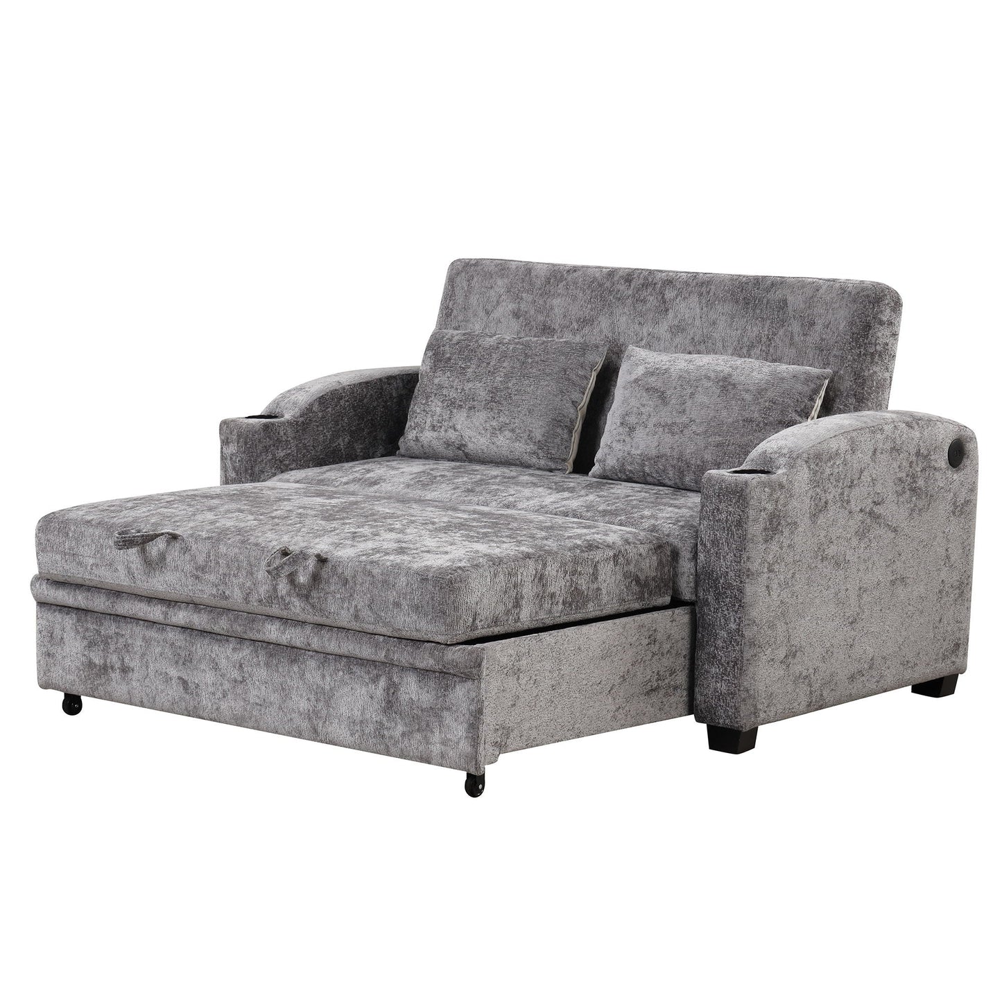 Convertible Sofa With Usb And Adjustable Backrest