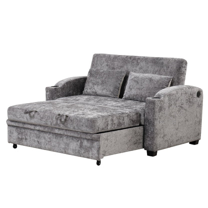 Convertible Sofa With Usb And Adjustable Backrest