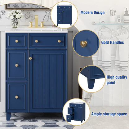 Transitional Bathroom Vanity With Ceramic Sink