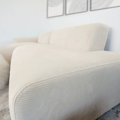 Mar high-quality stationary sectional sofa in cream ribbed fabric by Unique Piece Furniture on Tampa Home & Garden Store
