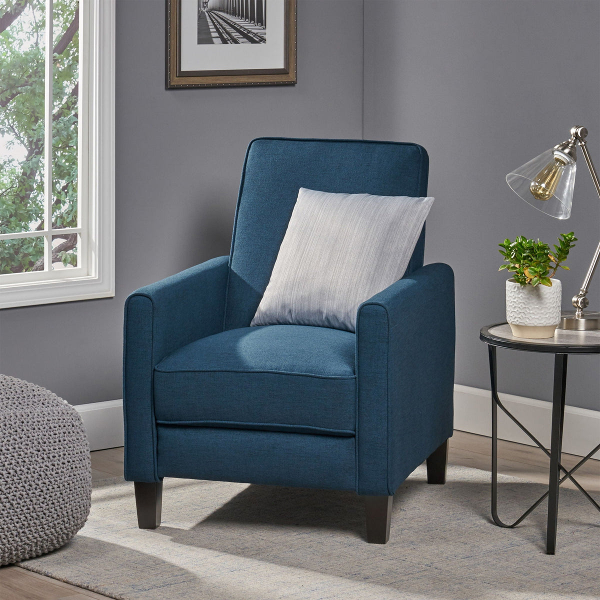 Upholstered Push Back Recliner Chair and Lounge