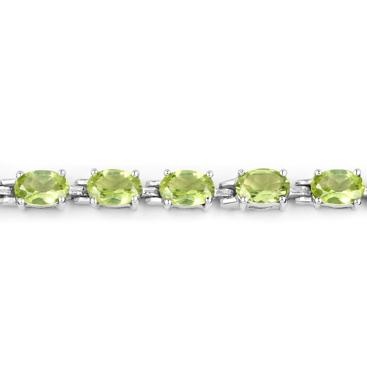 Peridot bracelet in .925 sterling silver with five oval stones, 8.61ct on Tampa Home & Garden Store