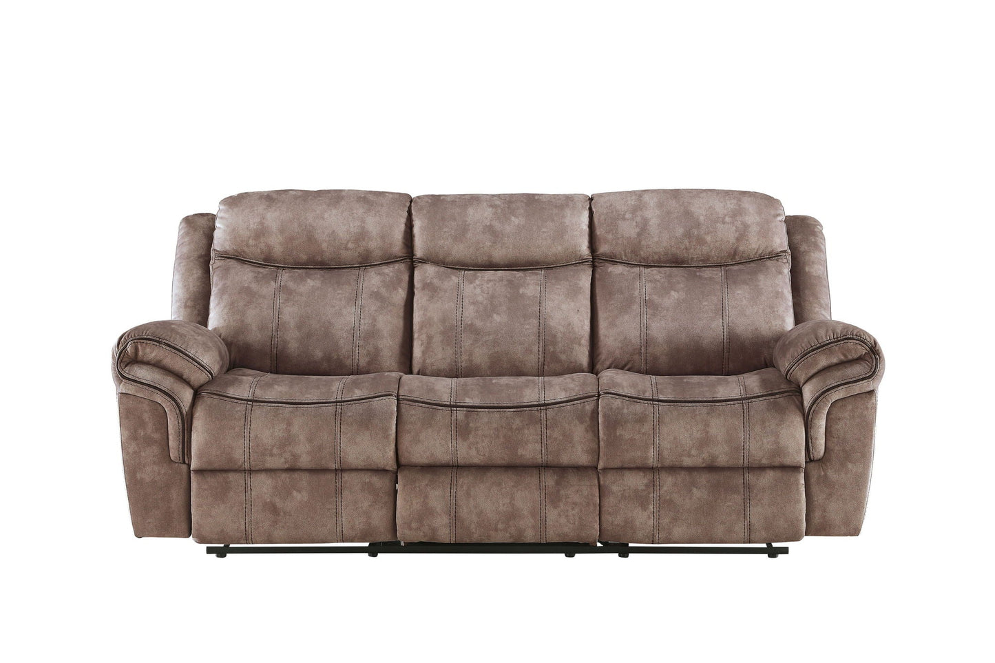 Zubaida Two Tone 3 Piece Recliner Living Room Set taupe microfiber sofa on Tampa Home & Garden Store