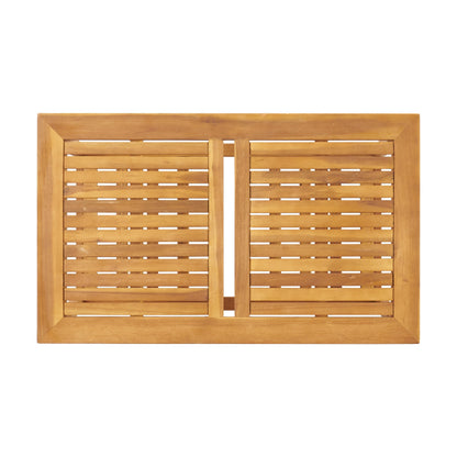 Caydon 2 Club Chairs + Table outdoor set in natural wood, slatted frames, 2 chairs on Tampa Home & Garden Store