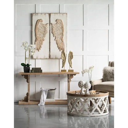 Feather Wing Wall Panels with Distressed Art