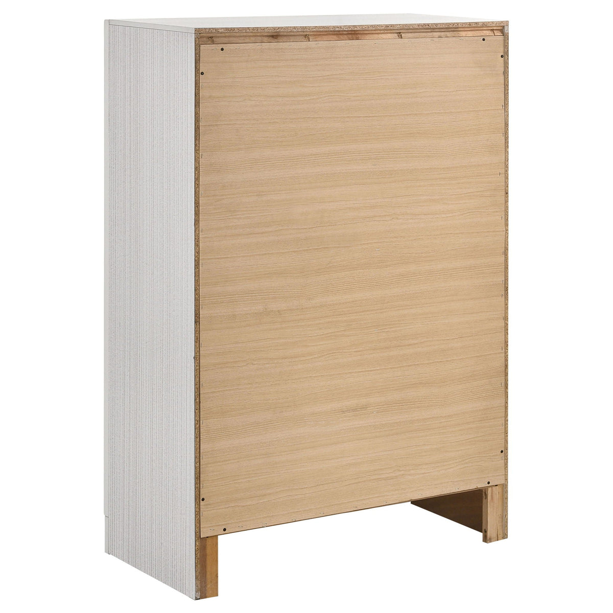 Corbin Glittering 4-Piece Bedroom Set dresser in natural wood veneer on Tampa Home & Garden Store
