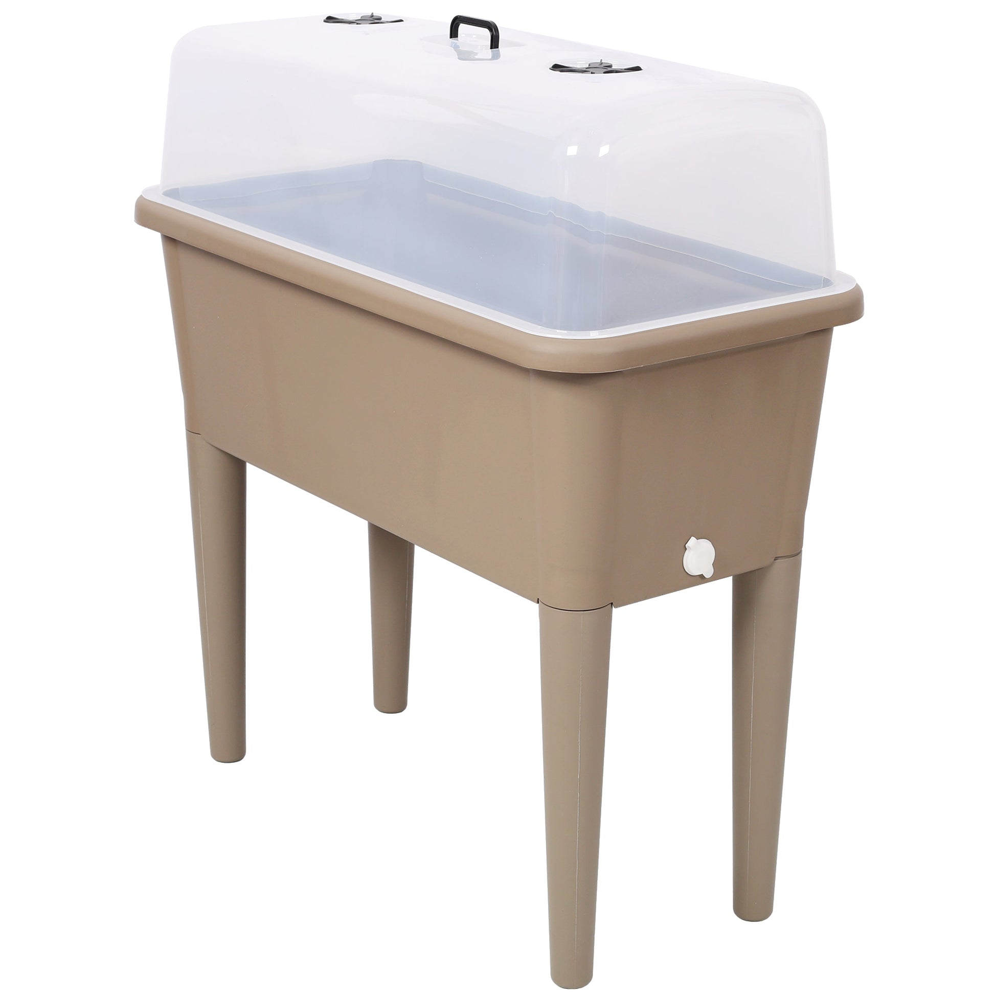 2PCS Raised Garden Bed with Ventilated Transparent Greenhouse Lid beige planter HouseOfZazla on Tampa Home & Garden Store