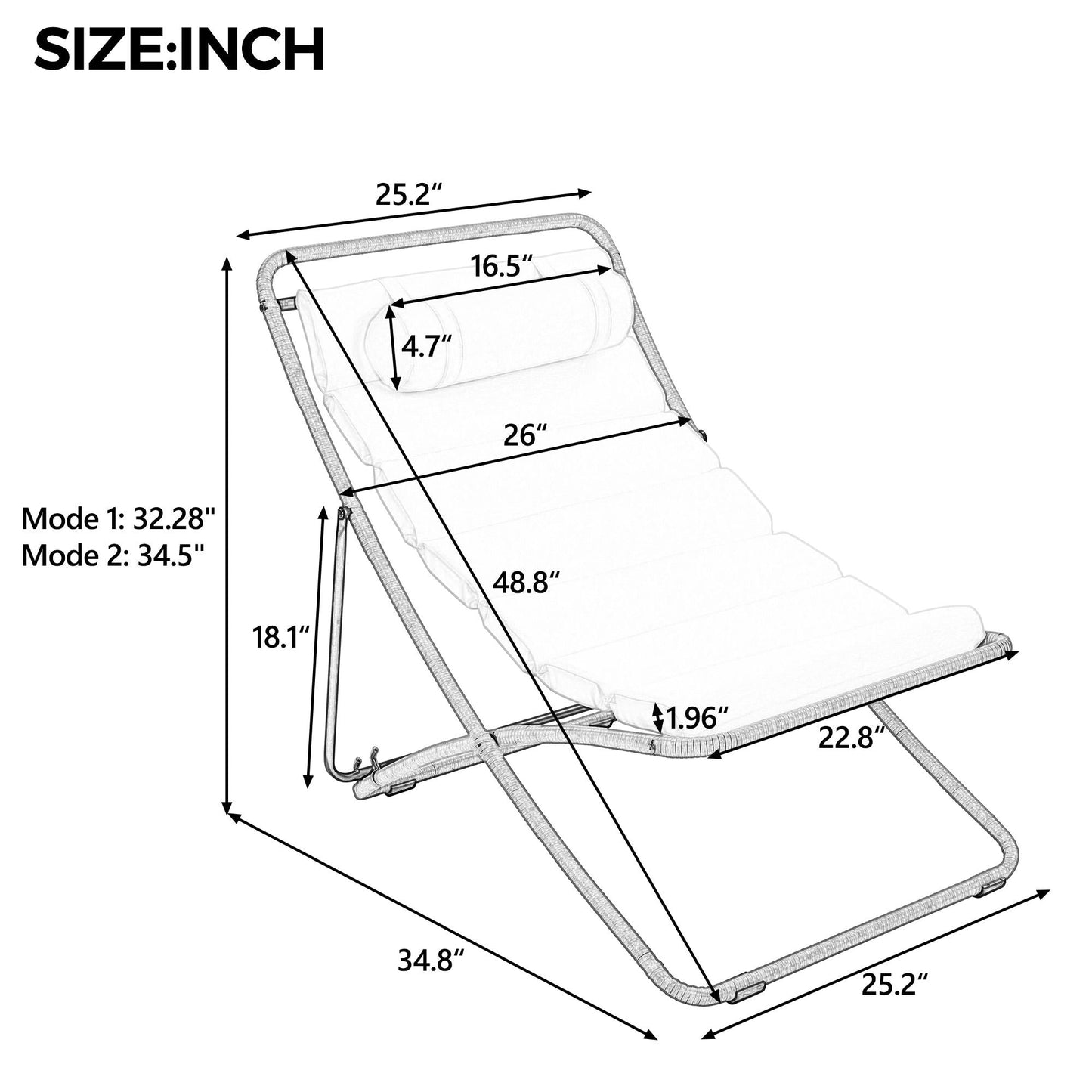 Pair of Outdoor Chairs with Adjustable Backrest