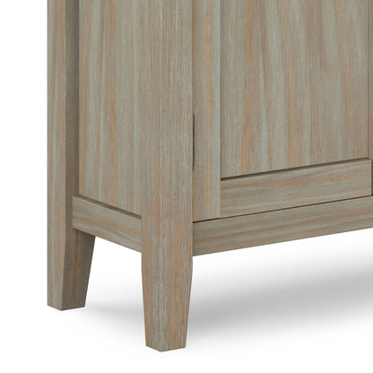Redmond handcrafted low storage cabinet in weathered oak with visible grain accent cabinet on Tampa Home & Garden Store