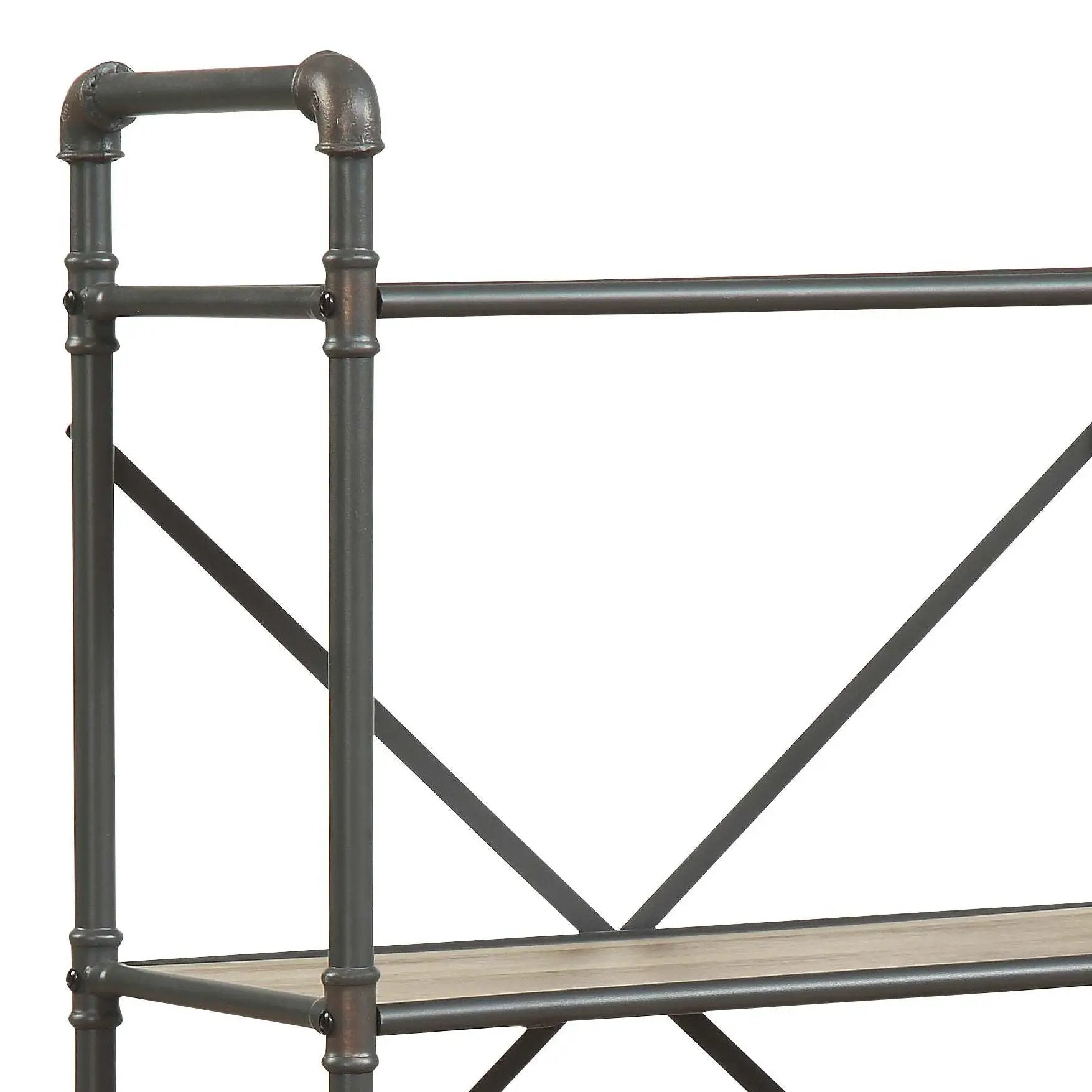 Itzel Bookshelf etageres industrial steel pipe frame in dark gray by Unique Piece Furniture on Tampa Home & Garden Store