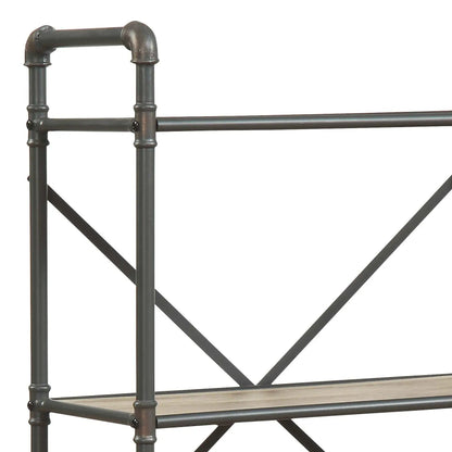 Itzel Bookshelf etageres industrial steel pipe frame in dark gray by Unique Piece Furniture on Tampa Home & Garden Store