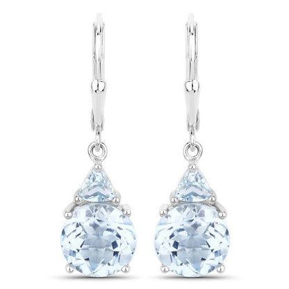 Sterling silver lever-back earrings pair of 7.52ct baby Swiss blue topaz and blue topaz Bids.com on Tampa Home & Garden Store
