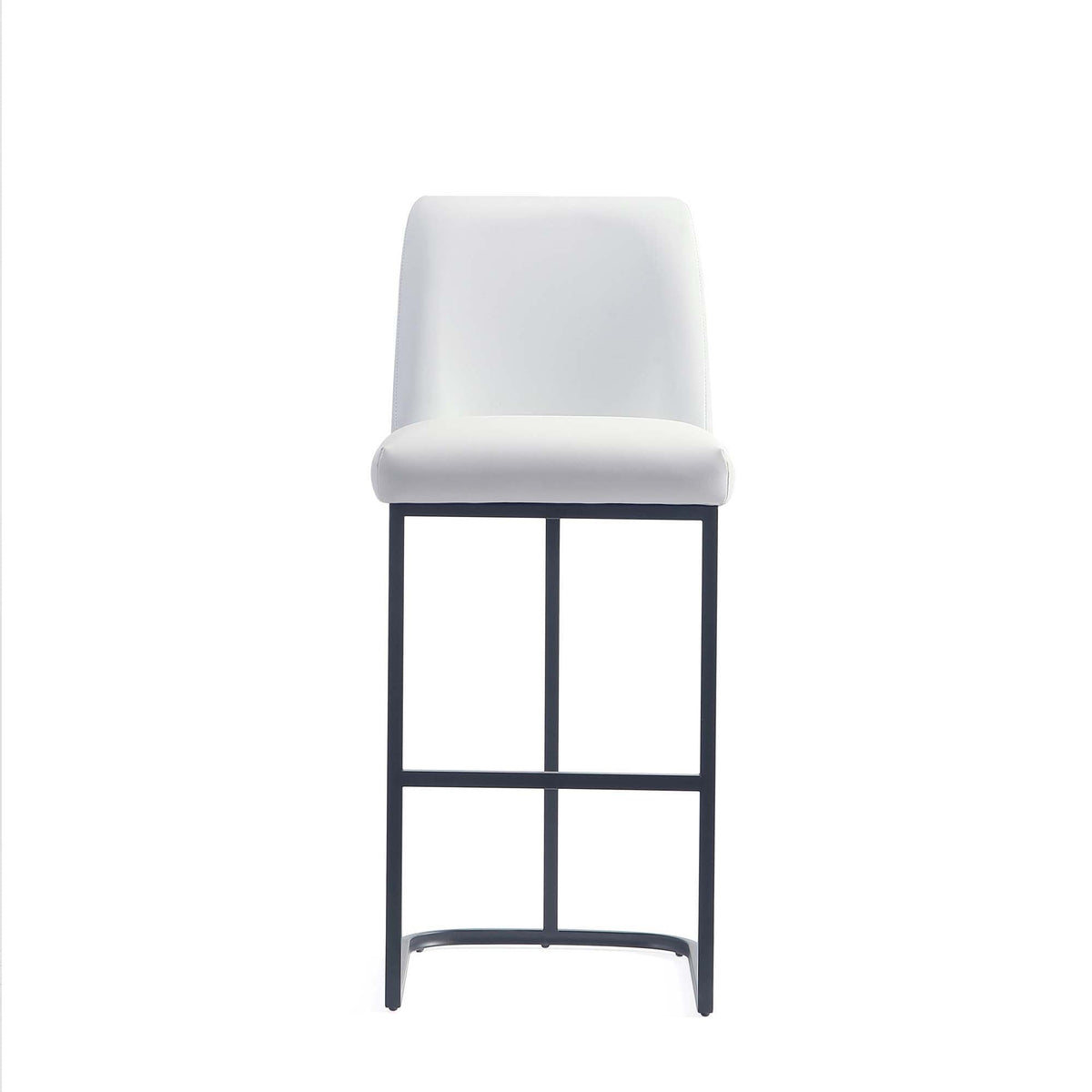 Serena Barstool by HouseOfZazla, white seat and back, bar height 28–30in, black frame on Tampa Home & Garden Store