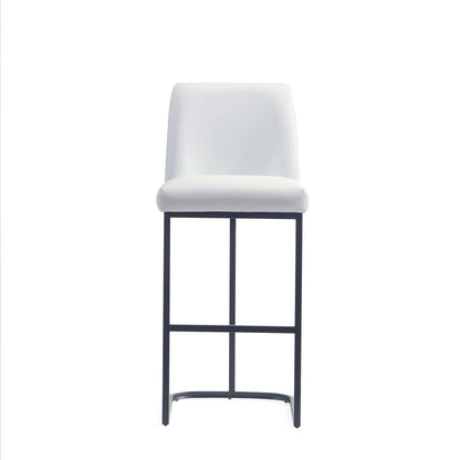 Serena Barstool by HouseOfZazla, white seat and back, bar height 28–30in, black frame on Tampa Home & Garden Store