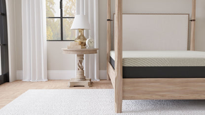 8-inch Comfort Series Firm Gel Memory Foam Tight Top Mattress on a natural wood bed frame on Tampa Home & Garden Store