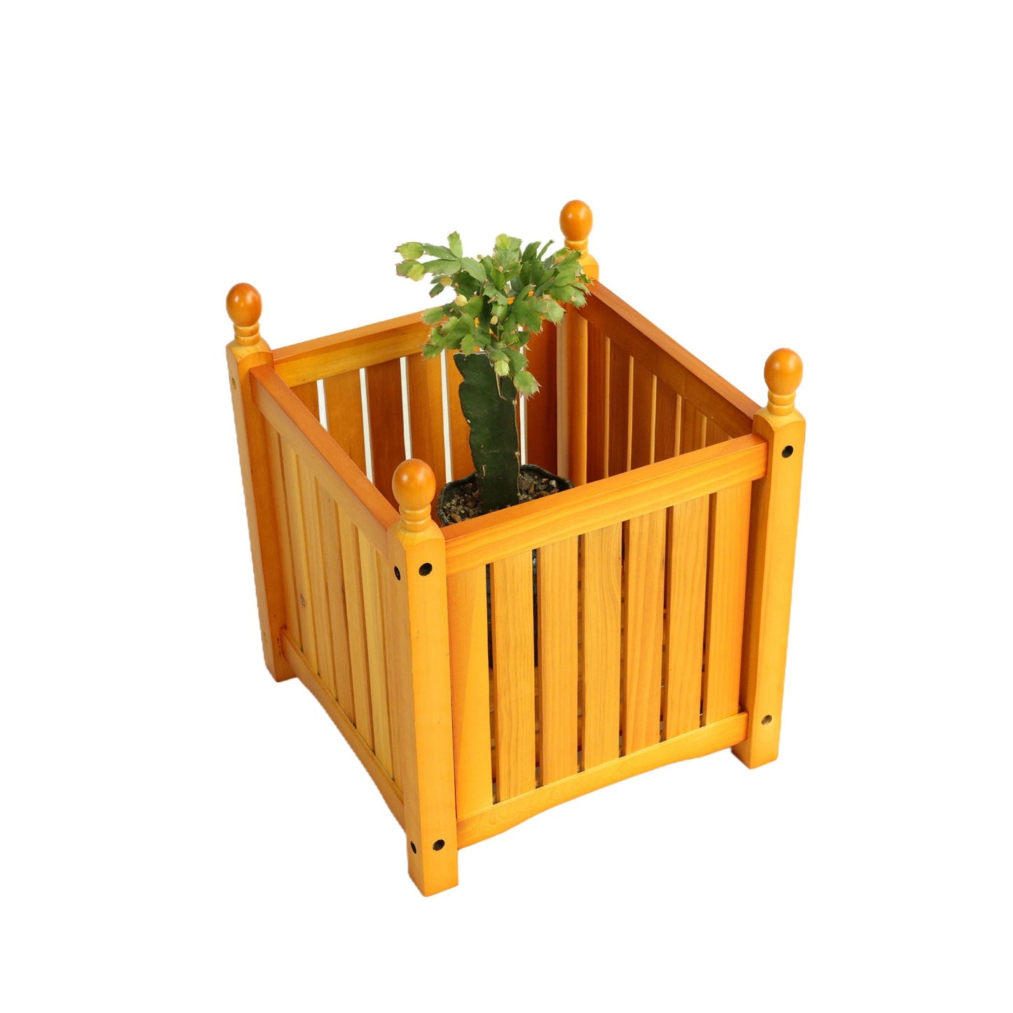 Square Teak Outdoor Flower and Herb Planter