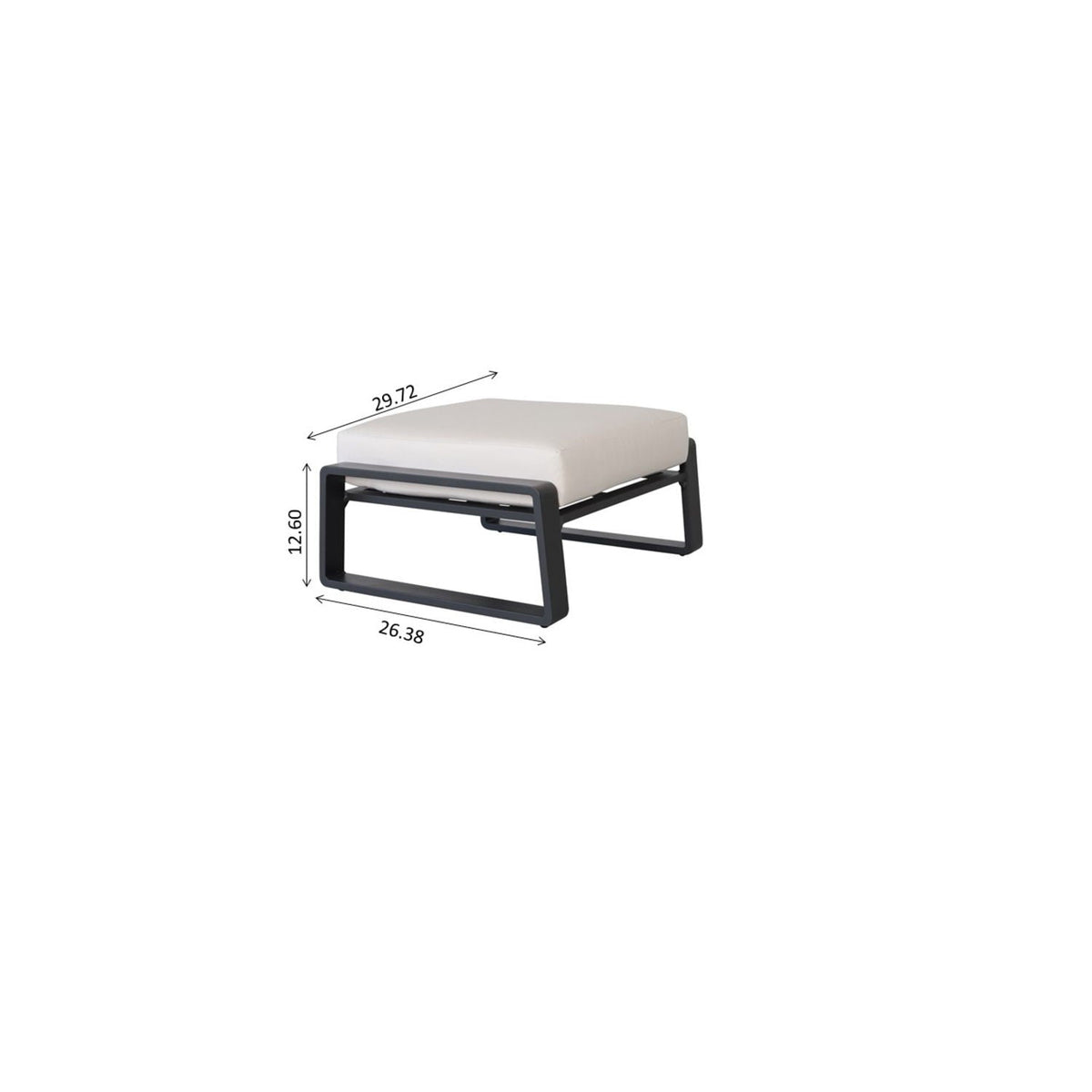 Light brown outdoor ottoman set of 2 with cushioned seats, dark metal frame HouseOfZazla on Tampa Home & Garden Store
