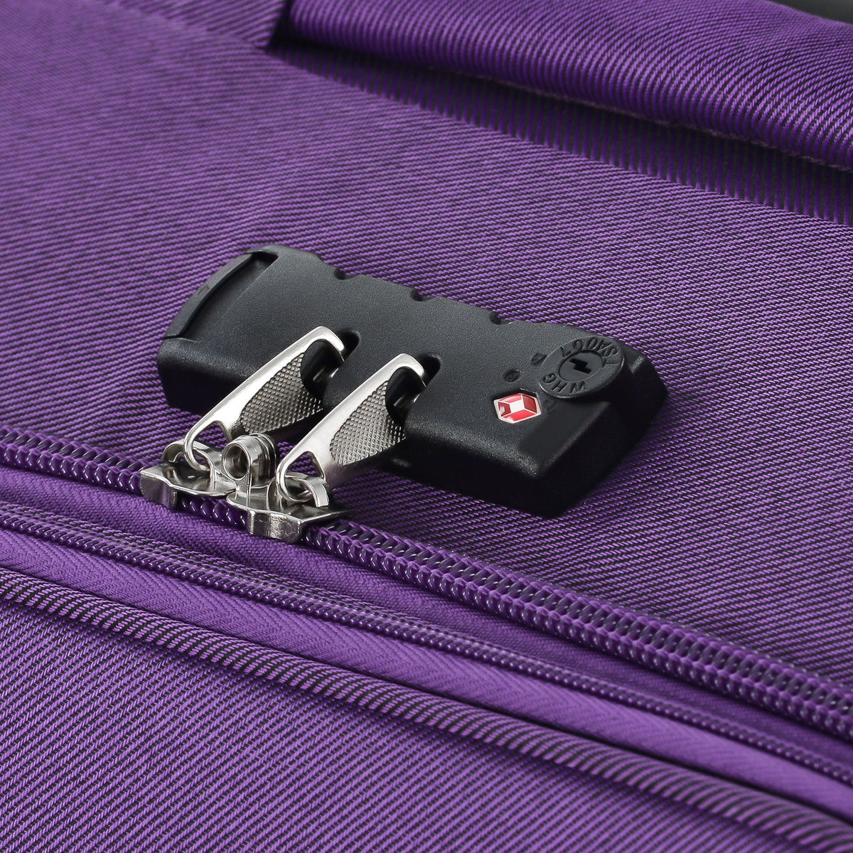 Softside 3-piece luggage set in purple with TSA lock and zipper hardware on Tampa Home & Garden Store