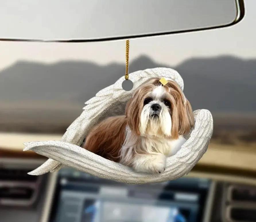 Car Pendant Sleeping Dog Angel Decor Hanging