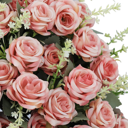 Indoor and Outdoor Silk Rose in a Cement Pot