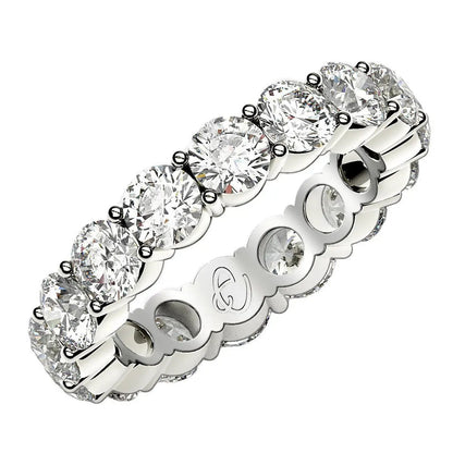 Round cut lab-grown diamond eternity ring in 14k white gold with 4 cttw FG/VS2 by Bids.com on Tampa Home & Garden Store