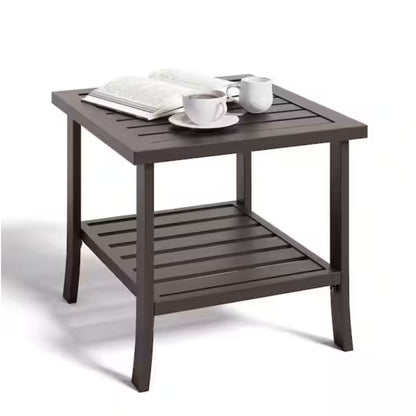 Square 2 Tier Rust Resistant Outdoor Side Table