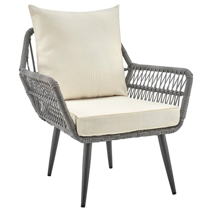Modern Three Piece Outdoor Patio Conversation Set